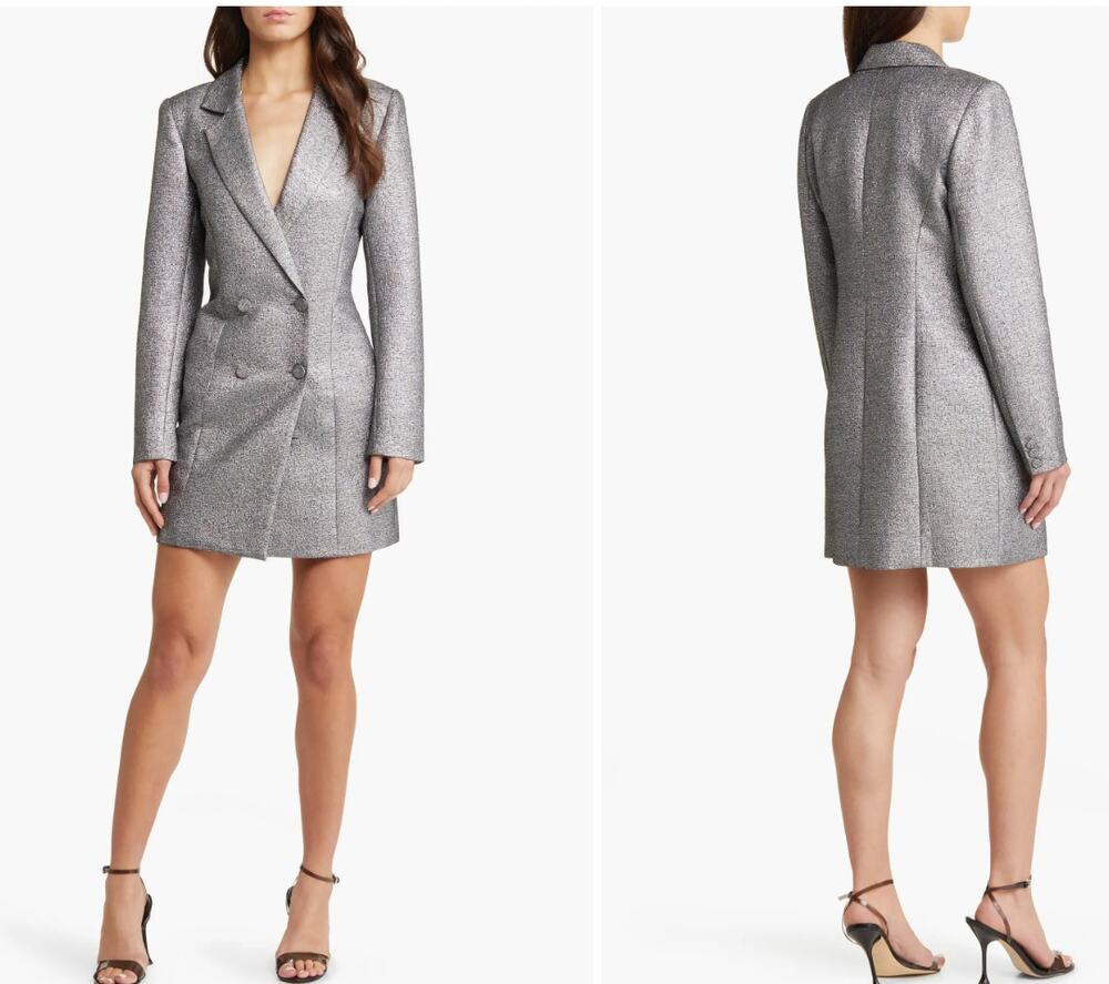 Charles Henry Silver Blazer Dress- small